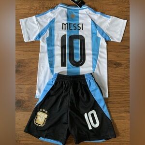 Youth Small Lionel Messi Soccer Jersey Size 24 Boys Argentina Kids Football Kit